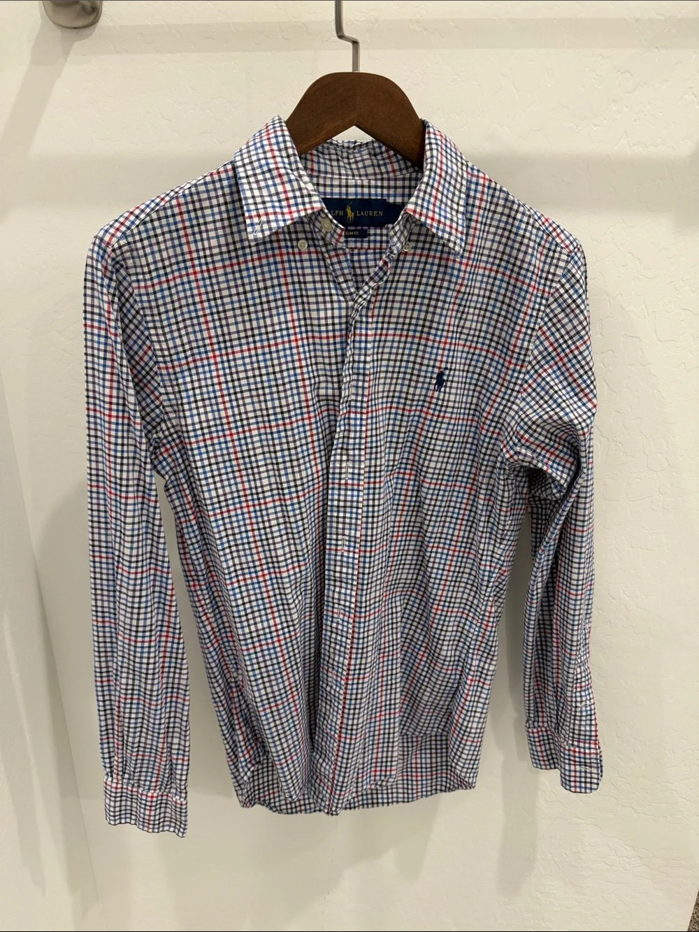Polo by Ralph Lauren Navy, Red & White Check Button-Down Shirt